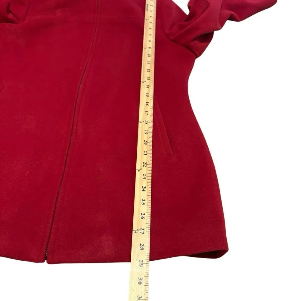 Calvin Klein Red Wool and Cashmere Coat with Zipper Front. Size M. Great Cond!!